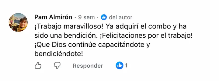 Comentario Facebook — Pam Almirón
