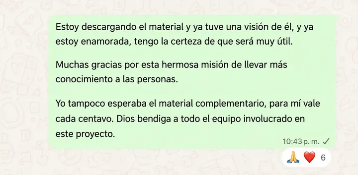 Testimonio WhatsApp 2